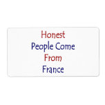Honest People Come From France Personalized Shipping Labels