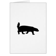 Honey Badger Black Silhouette Greeting Card