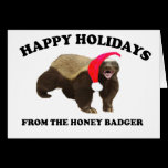 Honey Badger Christmas Card cards
