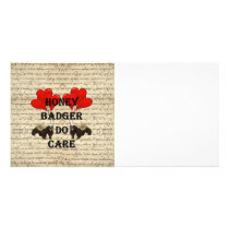 Honey badger do care personalized photo card