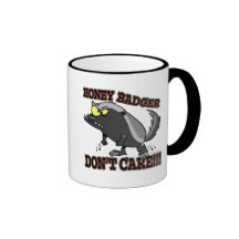HONEY BADGER DONT CARE FUNNY CARTOON COFFEE MUGS