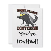 HONEY BADGER DONT CARE FUNNY CARTOON CUSTOM ANNOUNCEMENT