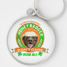 Honey Badger Don't Care Irish Ale Label Keychains