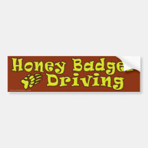 Honey Badger Driving Bumper Sticker