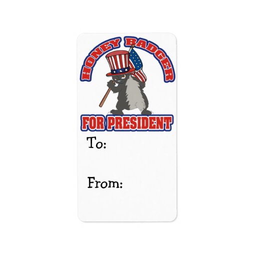 honey badger for president usa flag labels
