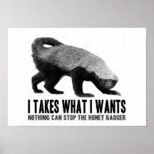 Honey Badger - I Takes What I Wants Posters