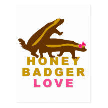 honey badger love postcard