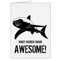 Honey Badger Shark (Greetings) Cards