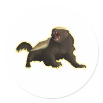 Honey Badger Round Stickers