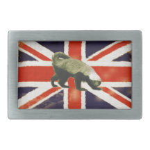 Honey Badger Union Jack Belt Buckle (Rectangle)