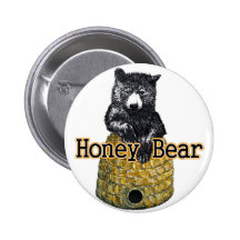 honey bear pinback button