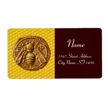 HONEY BEE ,BEEKEEPER APIARIST PERSONALIZED SHIPPING LABEL