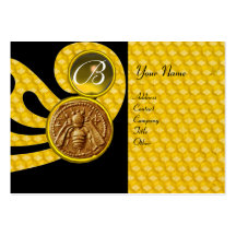HONEY BEE ,BEEKEEPER APIARIST MONOGRAM BUSINESS CARD