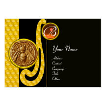 HONEY BEE ,BEEKEEPER APIARIST MONOGRAM BUSINESS CARD TEMPLATES