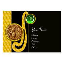 HONEY BEE ,BEEKEEPER APIARIST MONOGRAM BUSINESS CARD TEMPLATES