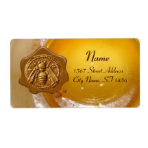 HONEY BEE ,BEEKEEPER APIARY WAX SEAL PERSONALIZED SHIPPING LABEL