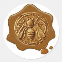 HONEY BEE,BEEKEEPER BEEKEEPING  BROWN WAX SEAL STICKER