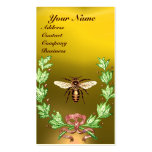 HONEY BEE BEEKEEPING WREATH RED WAX SEAL MONOGRAM BUSINESS CARD TEMPLATE