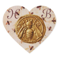 HONEY BEE,  HEART MONOGRAM