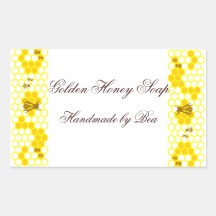 Honey Bee Honeycomb Art Custom Jar Stickers