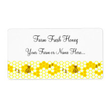 Honey Bee Honeycomb Custom Shipping Label