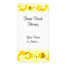 Honey Bee Honeycomb Custom Shipping Label