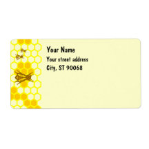 Honey Bee Honeycomb Custom Shipping Labels