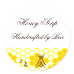 Honey Bee Honeycomb Custom Soap Label Stickers