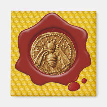 HONEY BEE RED WAX SEAL MAGNETS