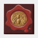 HONEY BEE RED WAX SEAL REFRIGERATOR MAGNETS