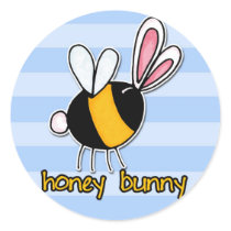 honey bunny round stickers