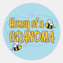 Honey of a Grandma Round Stickers