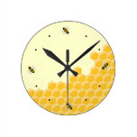 Honeycomb Bees Fun Wall Clock
