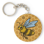 Honeycomb Bumble Bee Keychain