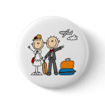Honeymoon Time For The Bride And Groom Button