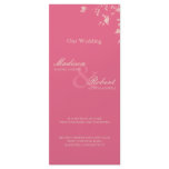Honeysuckle Silver Peony Wedding Program Card Personalized Rack Card