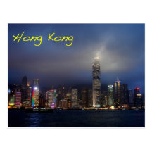 Hong Kong at Night Postcard