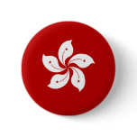 Hong Kong Flag Pinback Button