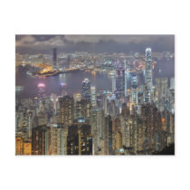 Hong Kong skyline at night Post Card