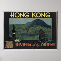Hong Kong Vintage Travel Poster Ad Retro Prints