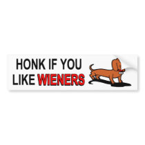Honk If You Like Wiener Dogs Bumper Sticker