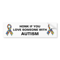 Honk If You Love Someone With Autism Bumper Stickers