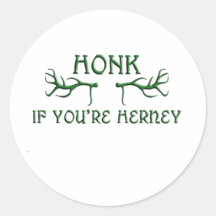 honk if youre herney green round stickers