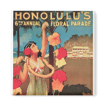 Honolulu, Hawaii 6th Annual Floral Parade 1911 Fridge Magnet