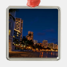 Honolulu, Oahu, Hawaii. Night exposure of Christmas Ornaments