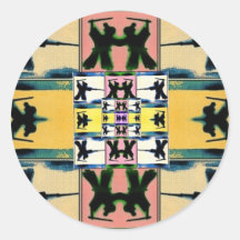 Honour Lives On; Warhol Samurai by Volente Round Sticker