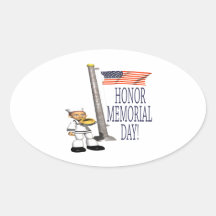 Honour Memorial Day Oval Stickers