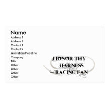 Honour Thy Harness Racing Fan Business Card