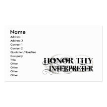 Honour Thy Interpreter Business Card
