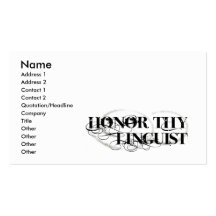 Honour Thy Linguist Business Card Template